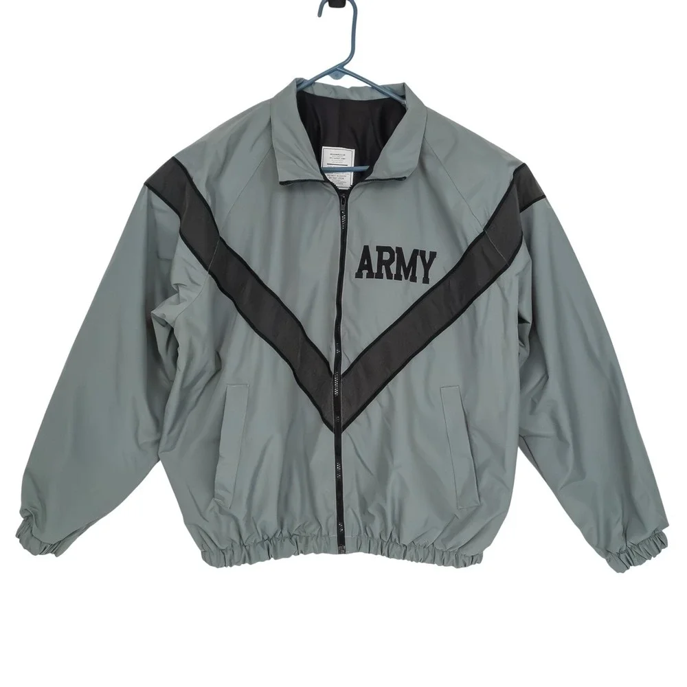 UNICOR IPFU Jacket Army Mens Medium Regular Grey Reflective Windbreaker Nylon